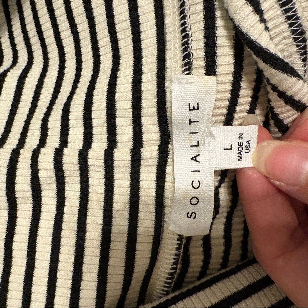 Socialite Black and White Striped Top